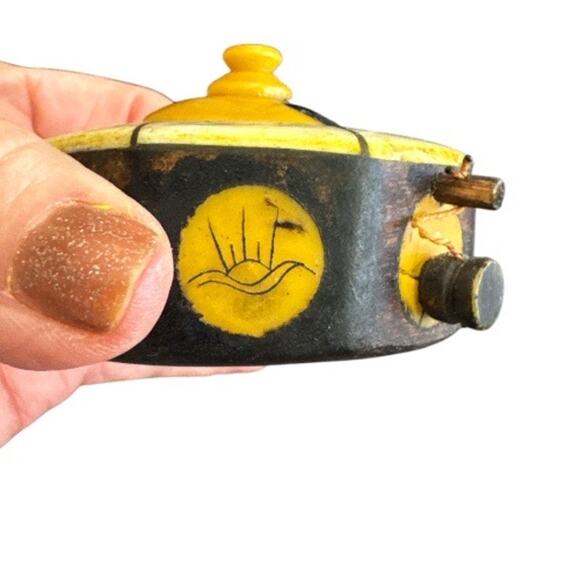 Antique Chinese Bone Wood Snuff Box with Wood Lock - Picture 3 of 10